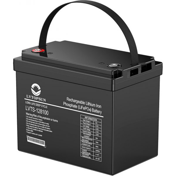 LVTOPSUN 12.8V 100Ah Lithium Battery (LiFePO4)