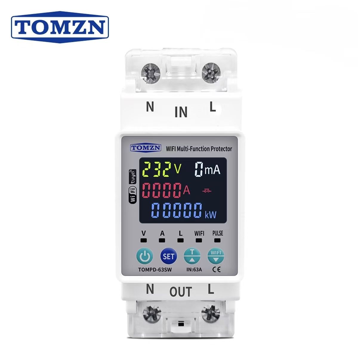 TOMZN TOMPD-63SW WiFi Smart Circuit Breaker 63A – Energy Monitoring, Timer, Overload & Leakage Protection