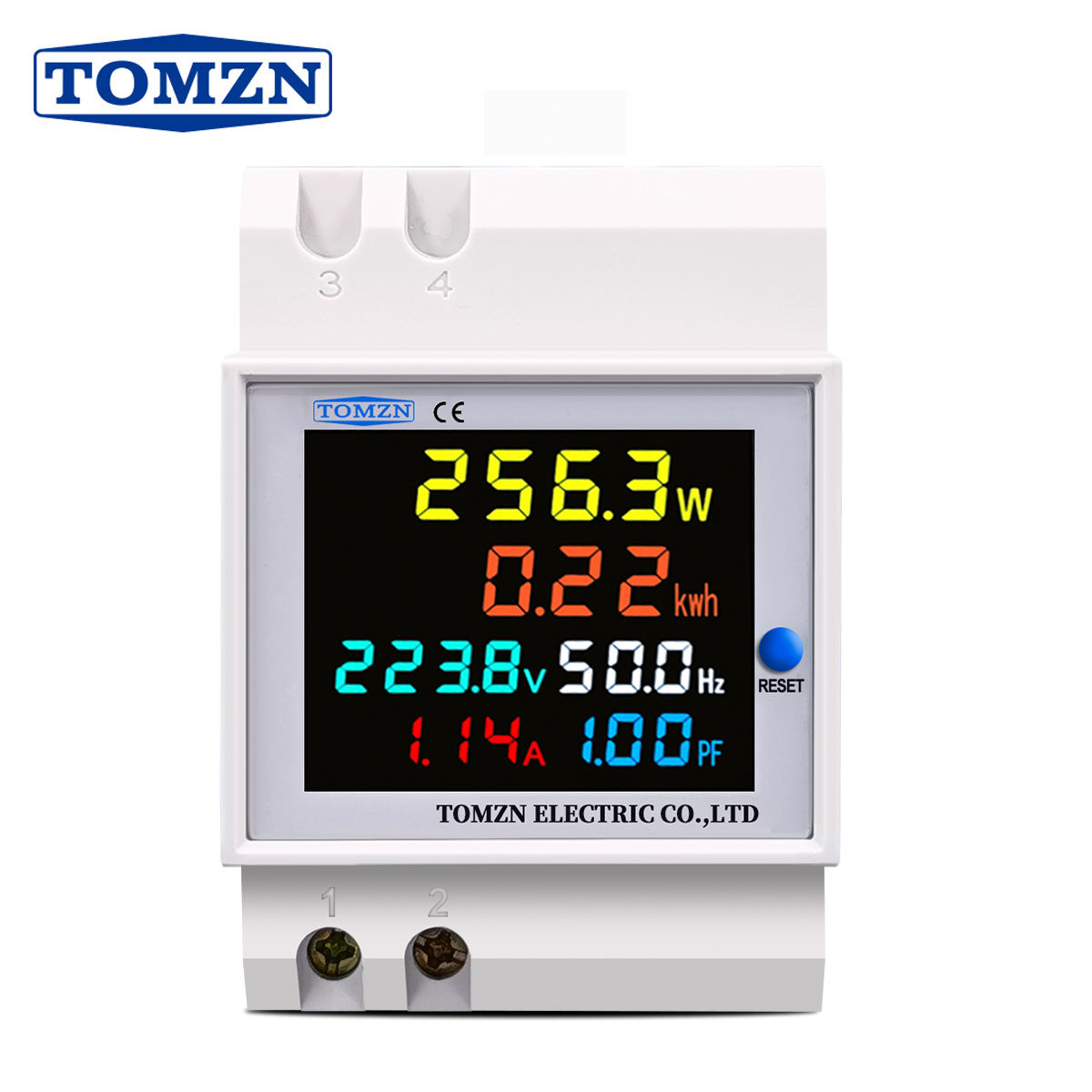 TOMZN D52-2066 6-in-1 Din Rail AC Digital Energy Meter 100A 300V with Built-in CT